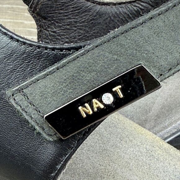 Naot Intact Women’s Sz 9/EU 40 Black Velvet Nubuck Dual Hook & Loop Sandals - Picture 11 of 11